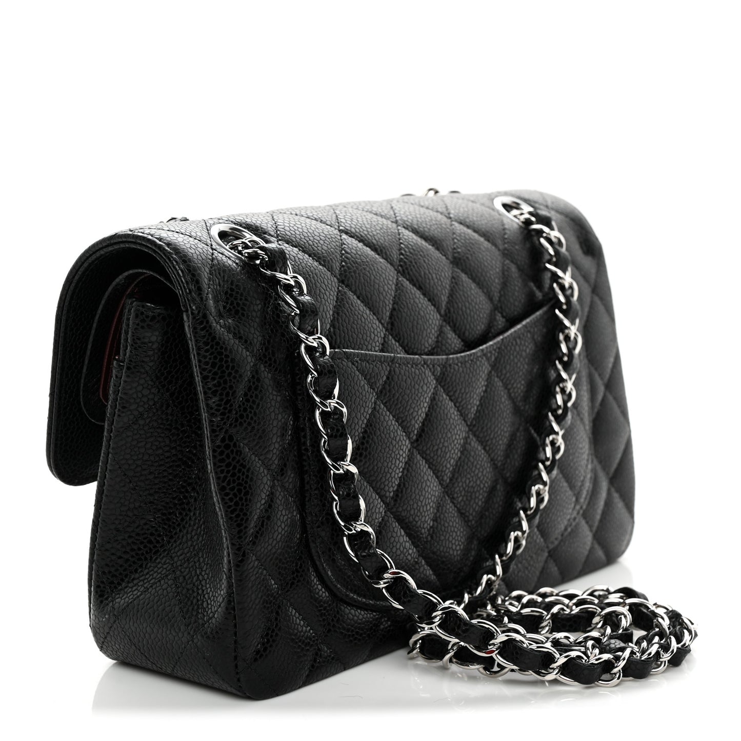 Caviar Quilted Small Double Flap Black