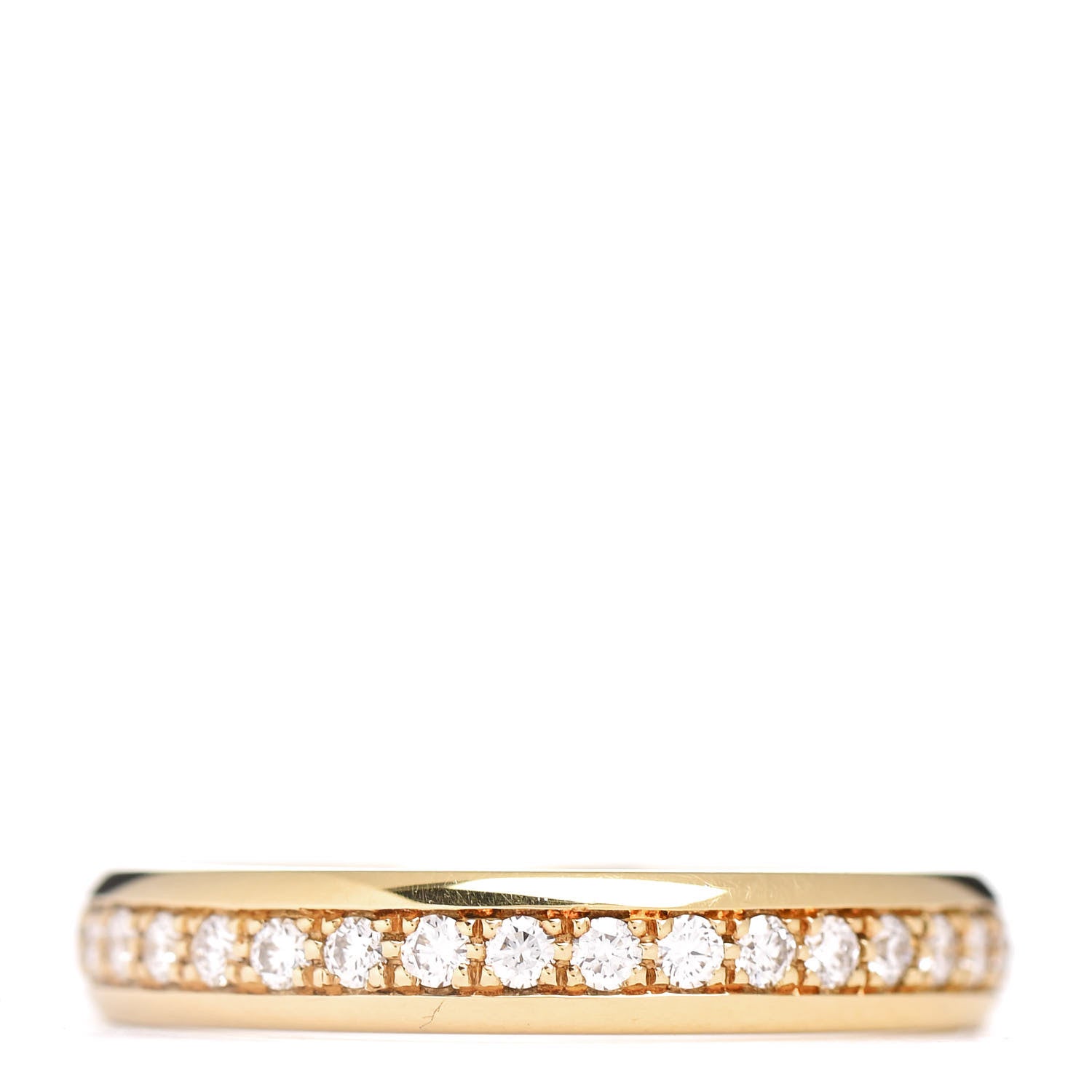 Chopard 18K Yellow Gold Diamond 3.5mm Eternity Wedding Band Ring 53 6.5 3 of 5