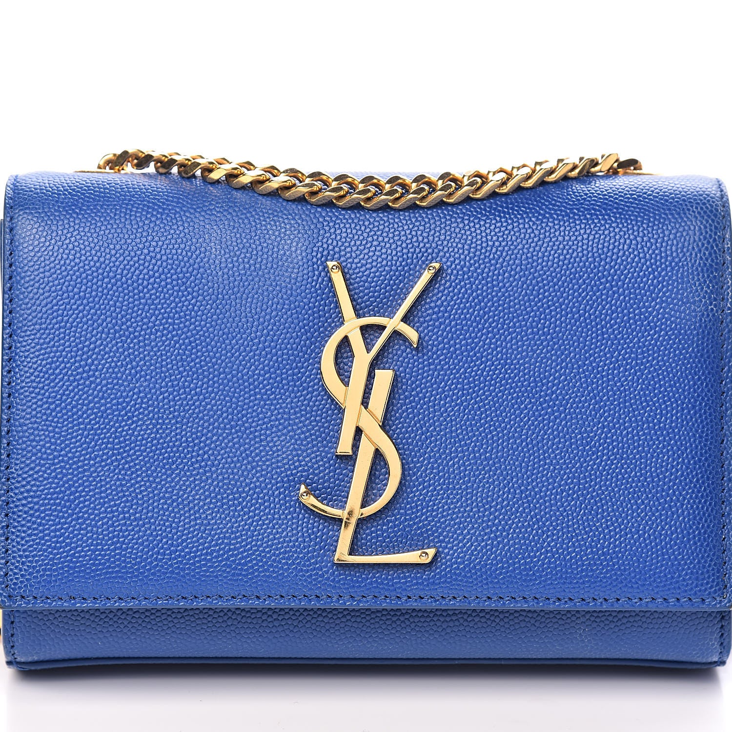 Saint Laurent Grain De Poudre Small Classic Monogram Kate Satchel Royal Blue 14 of 14