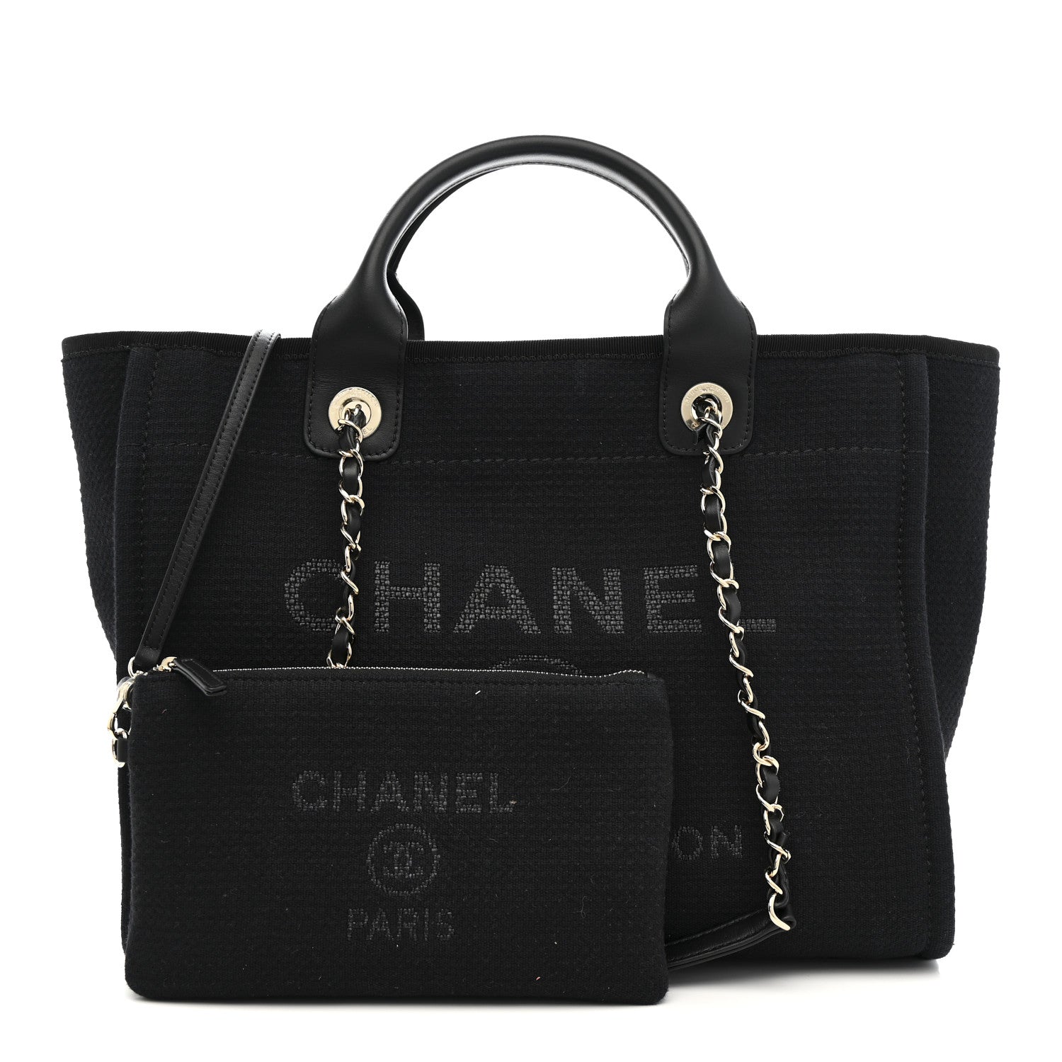 Chanel Mixed Fibers Small Deauville Tote Black 3 of 13