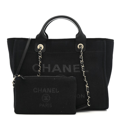 Chanel Mixed Fibers Small Deauville Tote Black 3 of 13