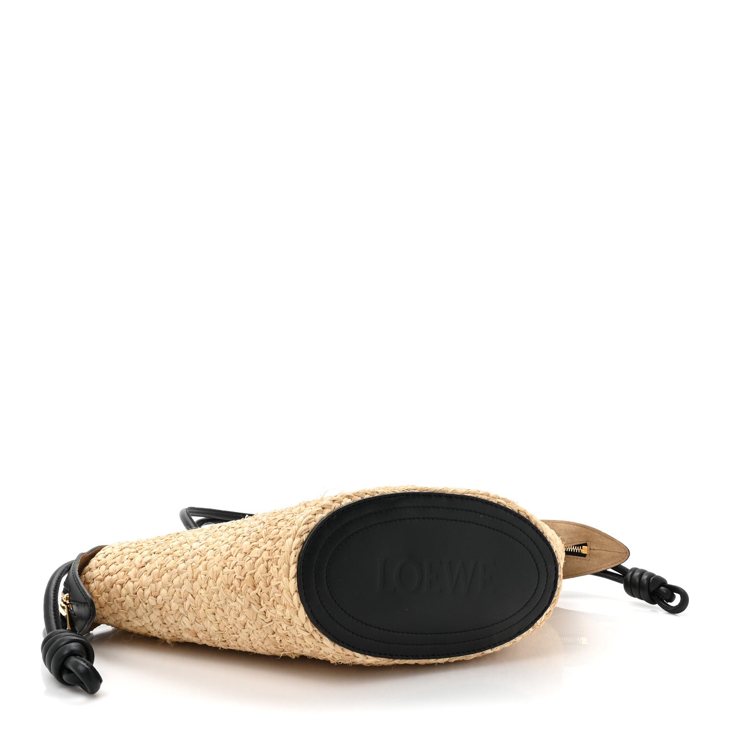 Loewe Raffia Nappa Calfskin Small Paseo Basket Bag Natural Black 4 of 11
