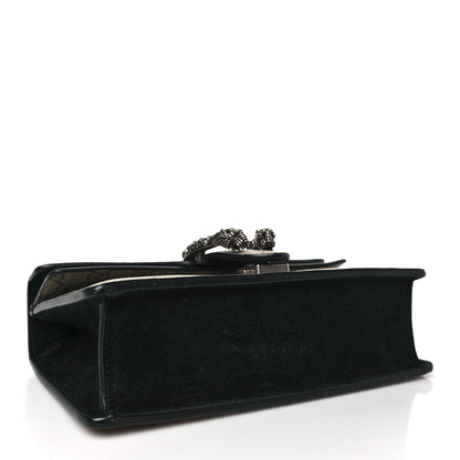 Gucci GG Supreme Monogram Suede Crystal Small Dionysus Shoulder Bag Beige Ebony Black 4 of 10