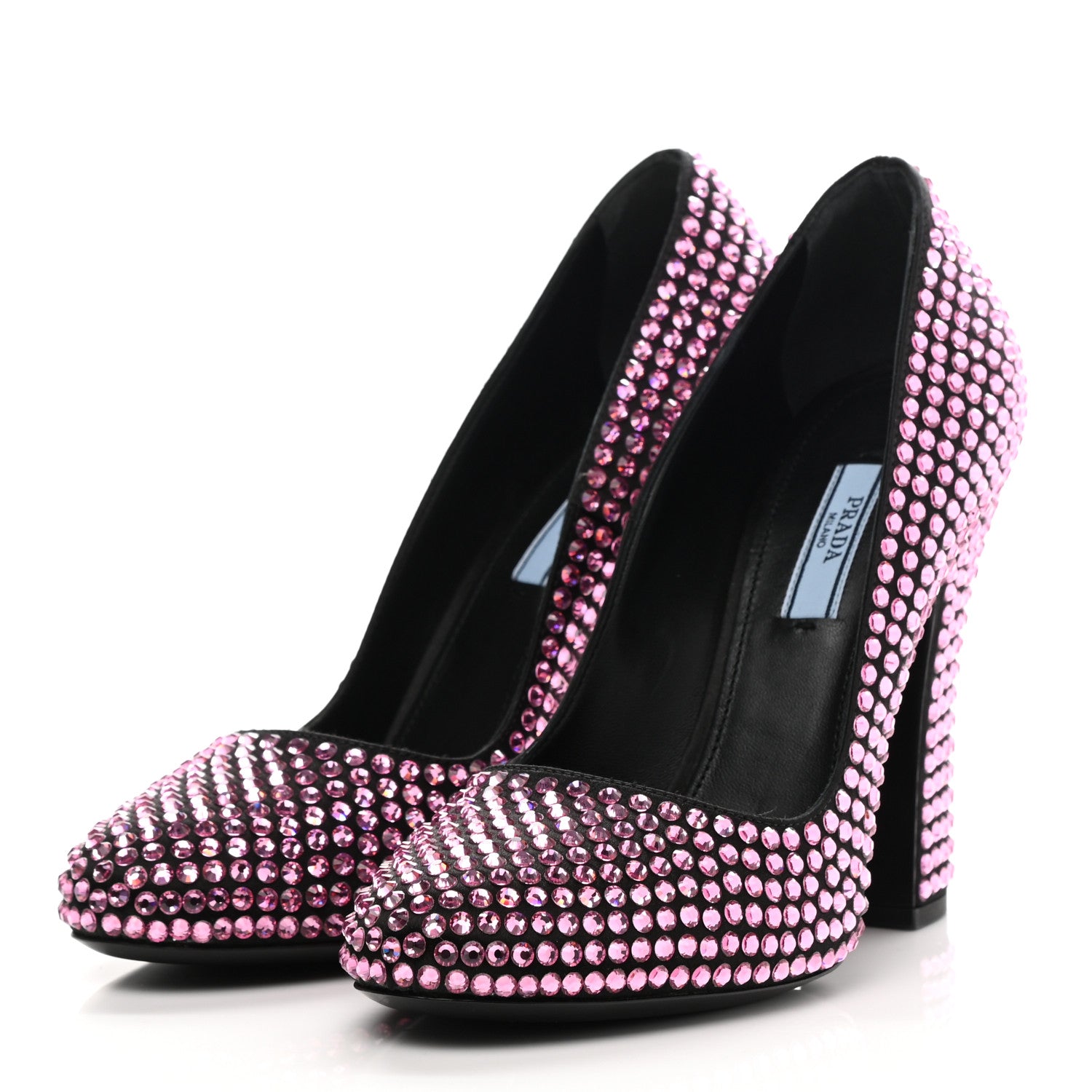 Prada Satin Crystal 105mm Pumps 37.5 Rosa 3 of 8