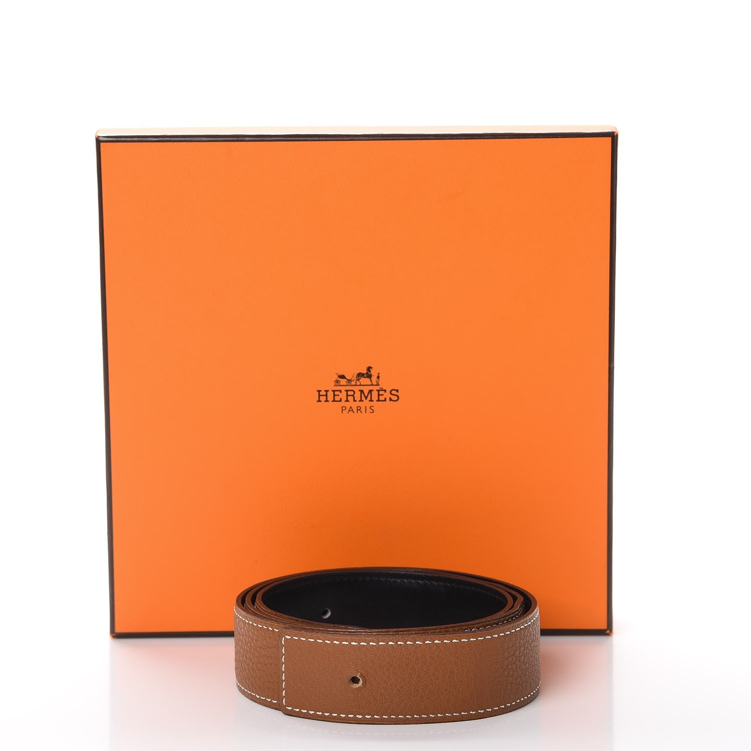 Hermes Box Togo 32mm Belt Strap 85 Black Gold 9 of 9