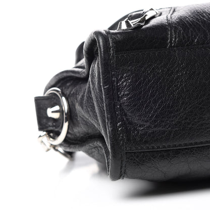 Balenciaga Agneau Classic Silver Hardware Mini City Logo Strap Black White 8 of 14