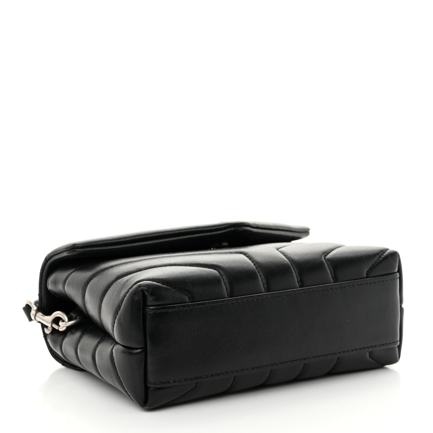 Calfskin Y Quilted Monogram Toy Loulou Crossbody Bag Black