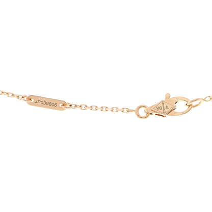 Van Cleef & Arpels 18K Rose Gold Carnelian Sweet Alhambra Pendant Necklace 5 of 6