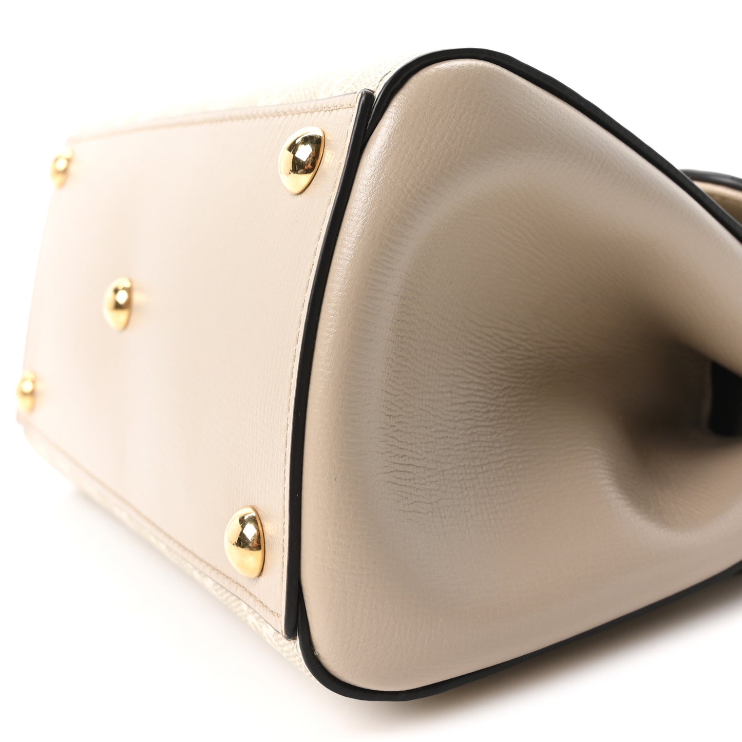 GG Supreme Monogram Azalea Calfskin Mini Horsebit 1955 Top Handle Flap Bag Beige Mystic White Oatmeal