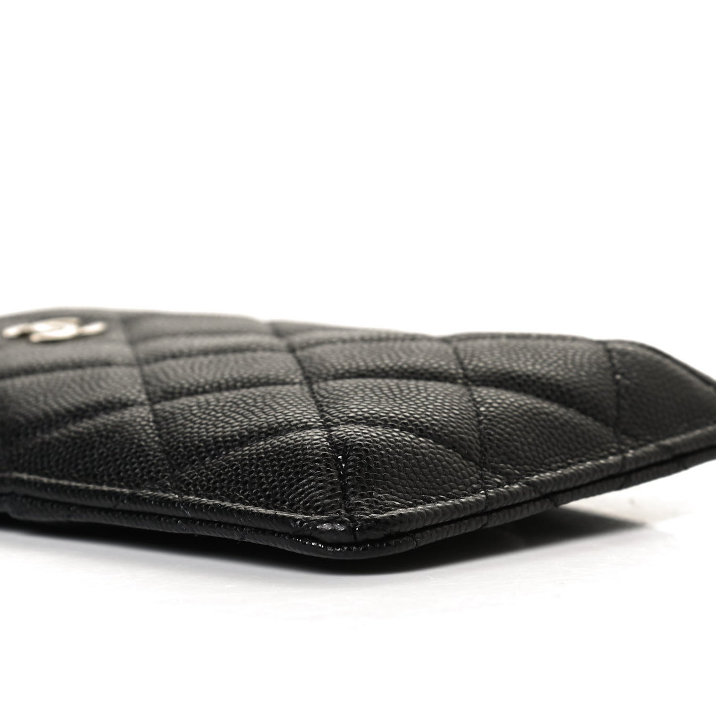 Caviar Quilted Classic Flat Wallet Pouch Black