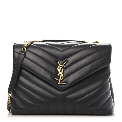 Saint Laurent Calfskin Y Quilted Monogram Medium Loulou Chain Satchel Medium Blue 1 of 11