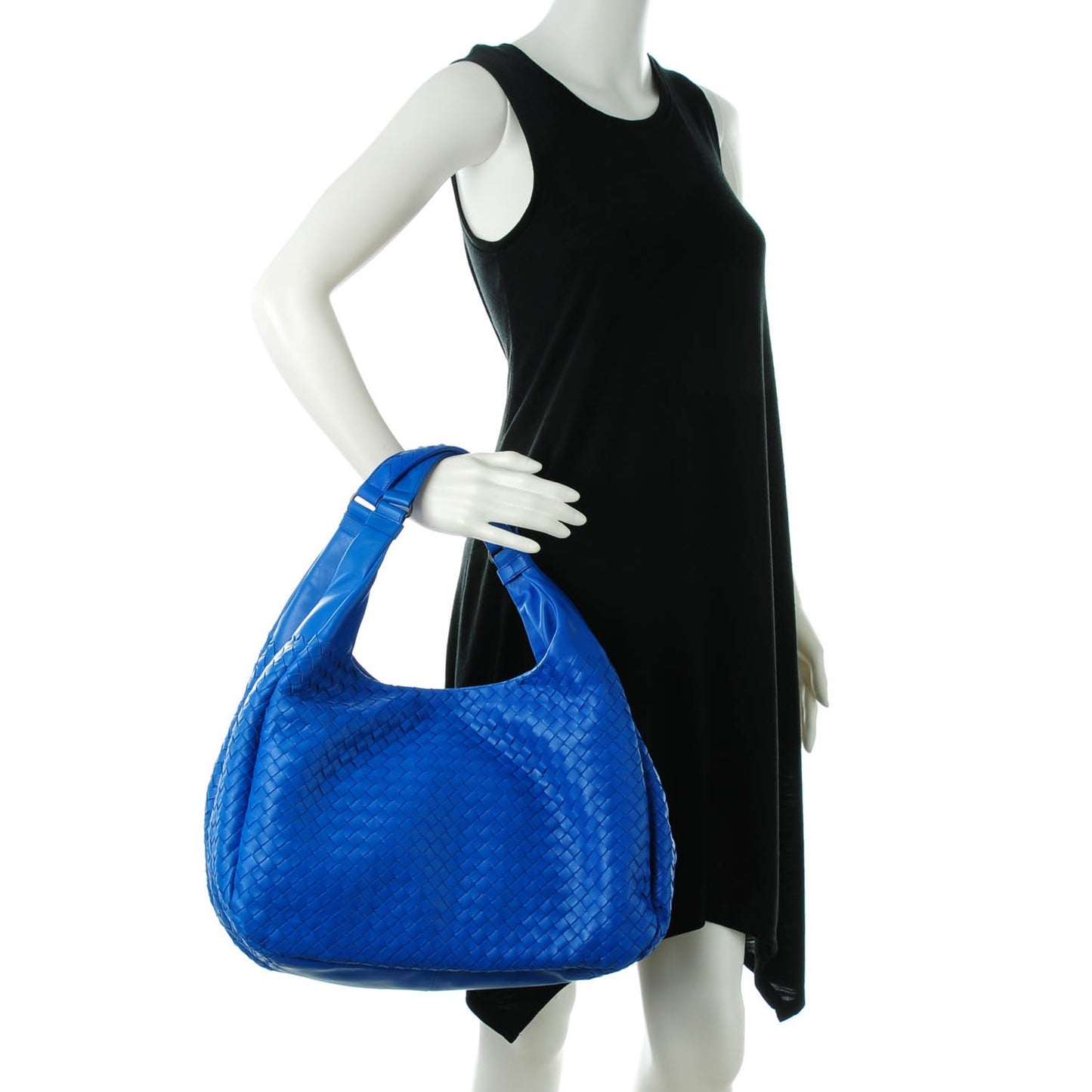 Nappa Intrecciato Large Campana Signal Blue