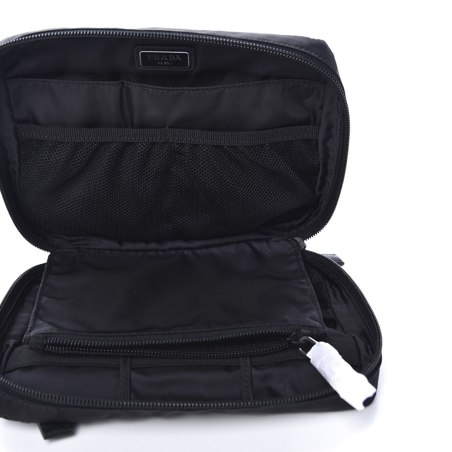 Tessuto Nylon Saffiano Necessaaire Pouch Black