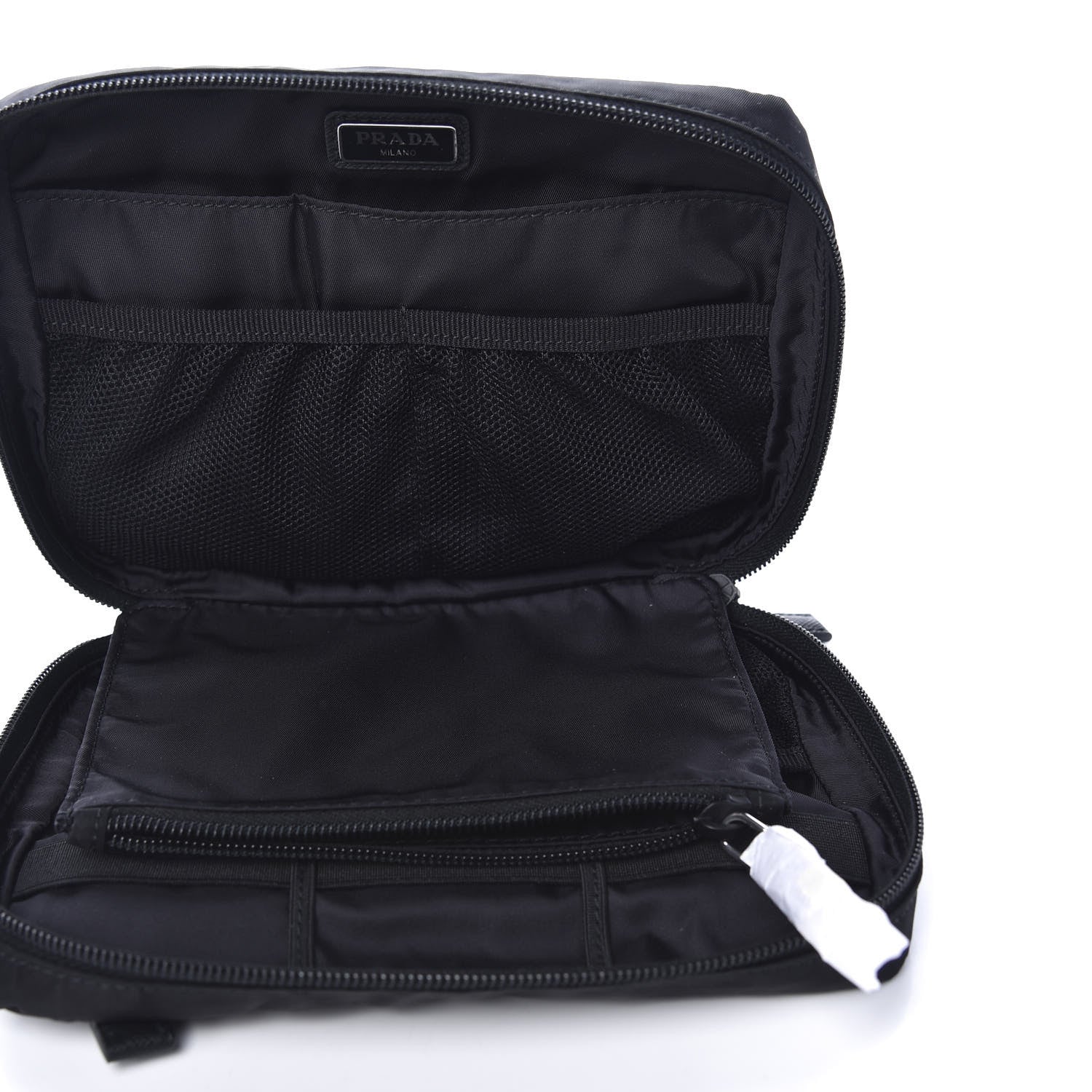 Prada Tessuto Nylon Saffiano Necessaaire Pouch Black 7 of 11