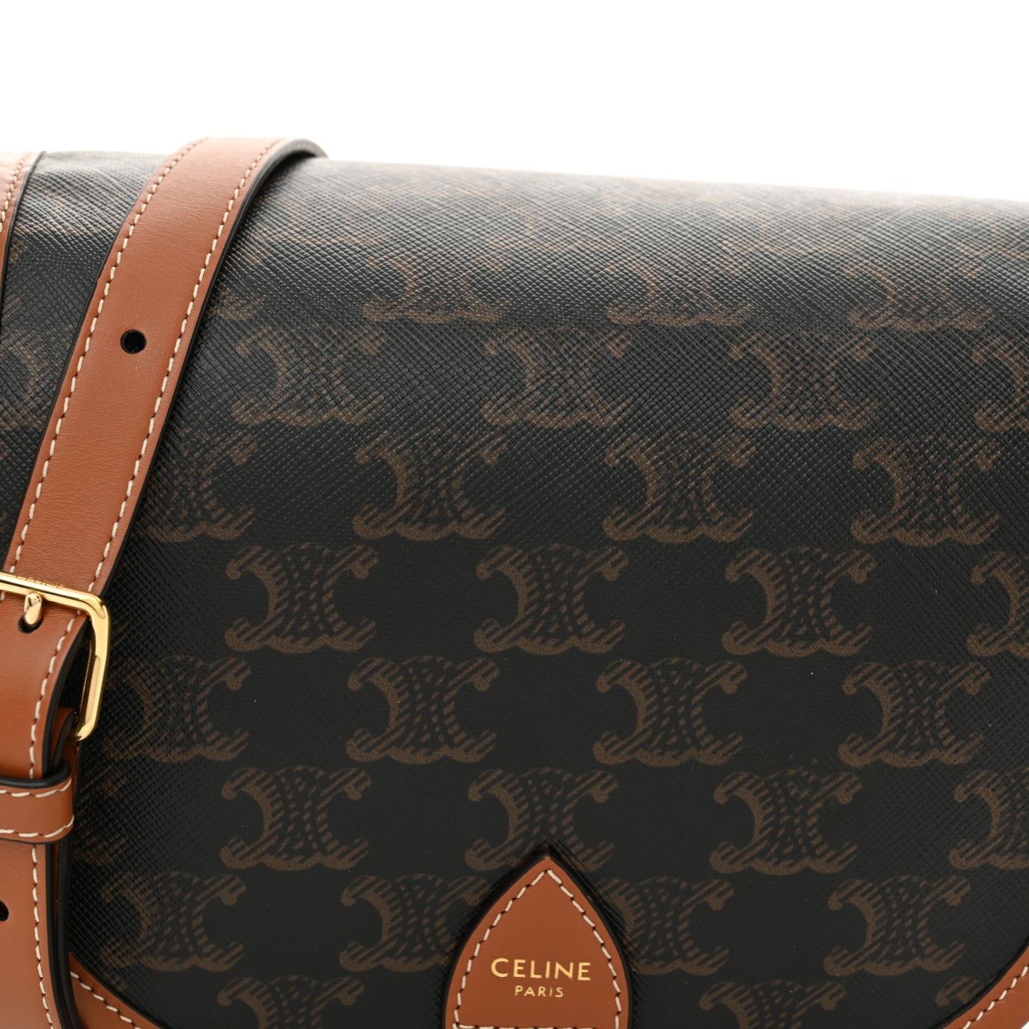 Triomphe Canvas Medium Folco Bag Tan