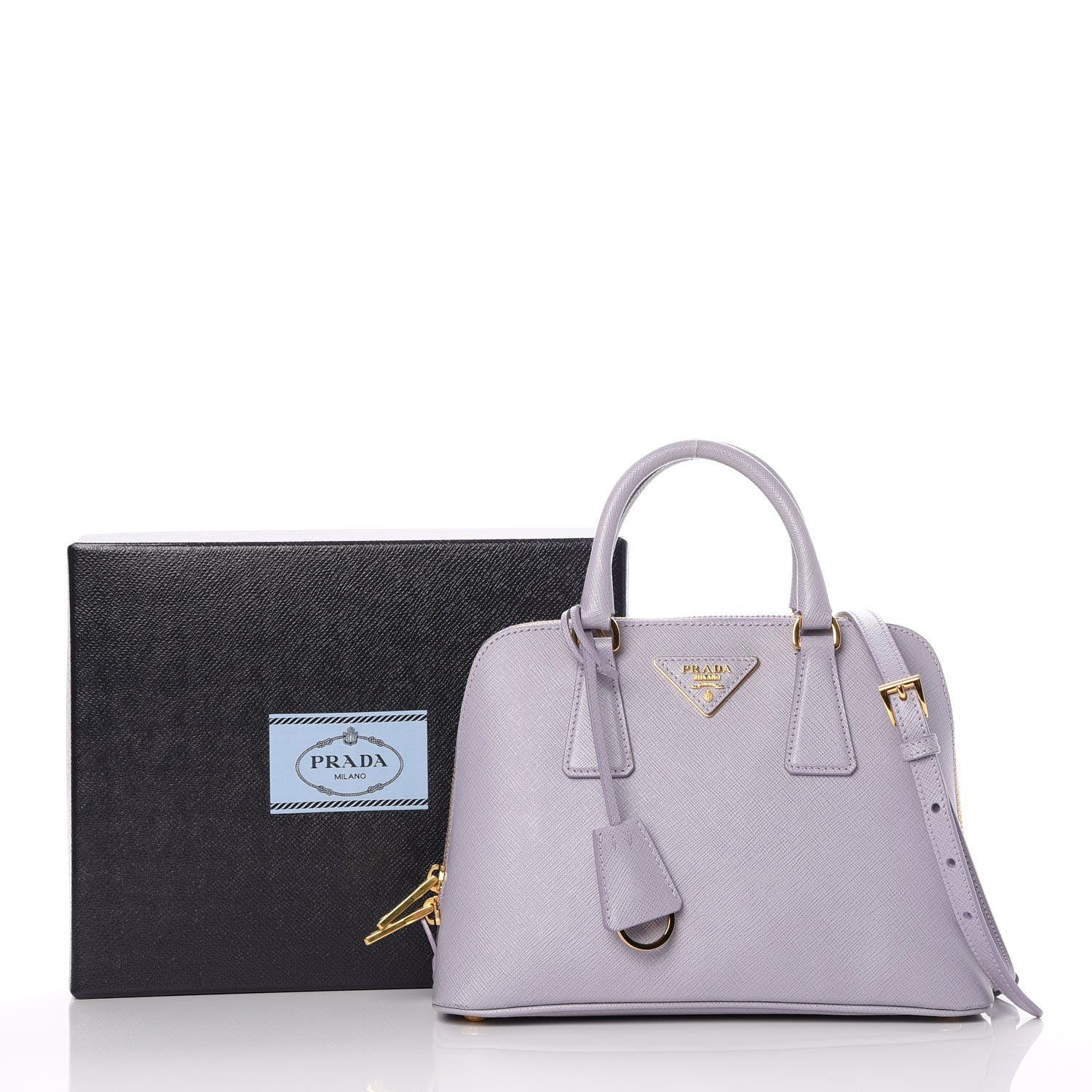 Prada Saffiano Lux Small Promenade Tote Glicine 10 of 10