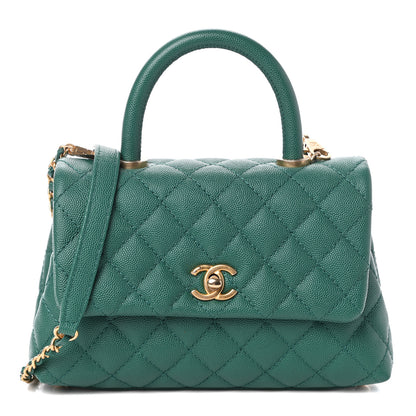 Chanel Caviar Quilted Mini Coco Handle Flap Green 1 of 10
