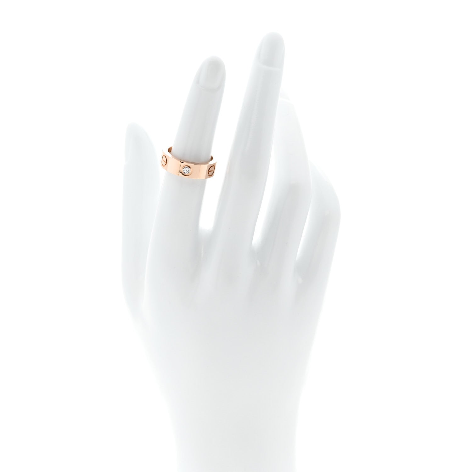 Cartier 18K Pink Gold 3 Diamond 5.5mm LOVE Ring 50 5.25 2 of 5