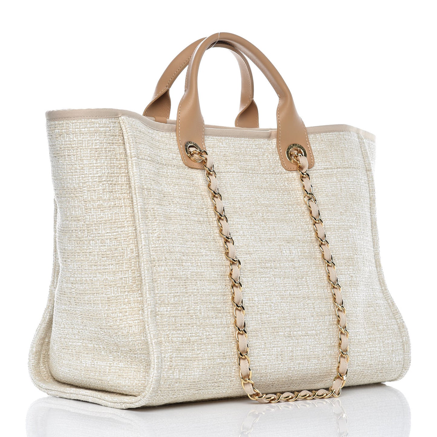 Canvas Large Deauville Tote Light Beige