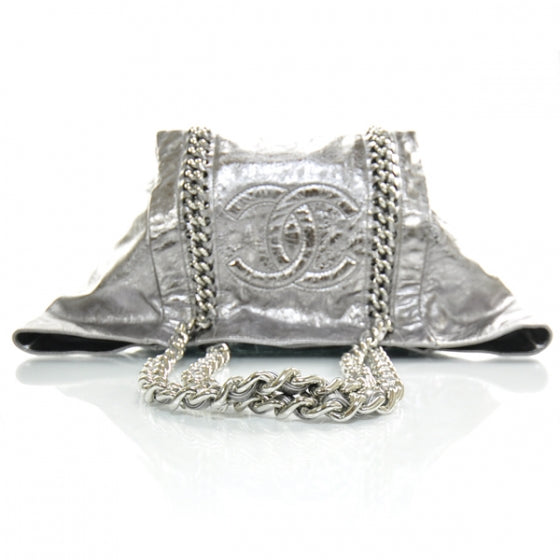Leather XL Modern Chain Tote Metallic
