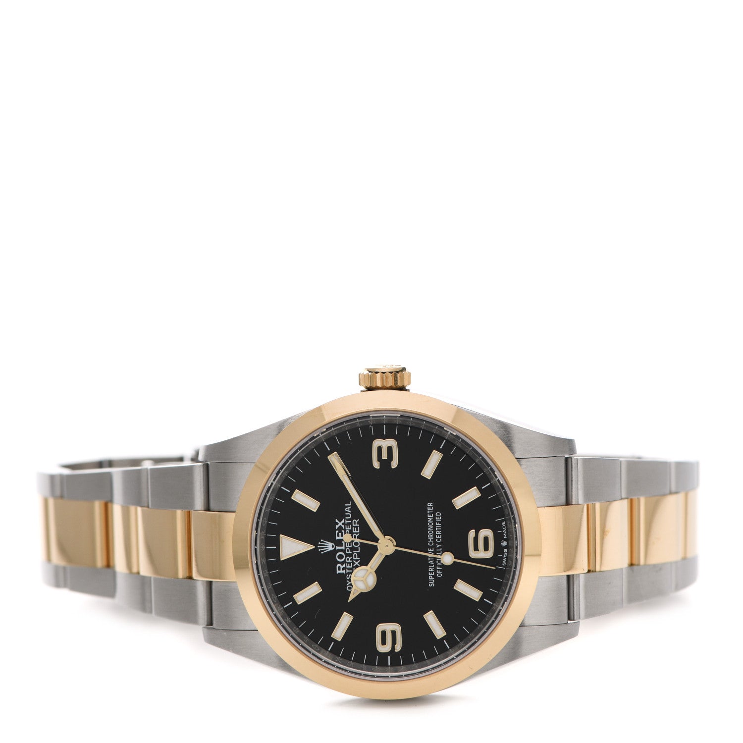 Rolex Stainless Steel 18K Yellow Gold 36mm Oyster Perpetual Explorer Watch Black 124273 2 of 5