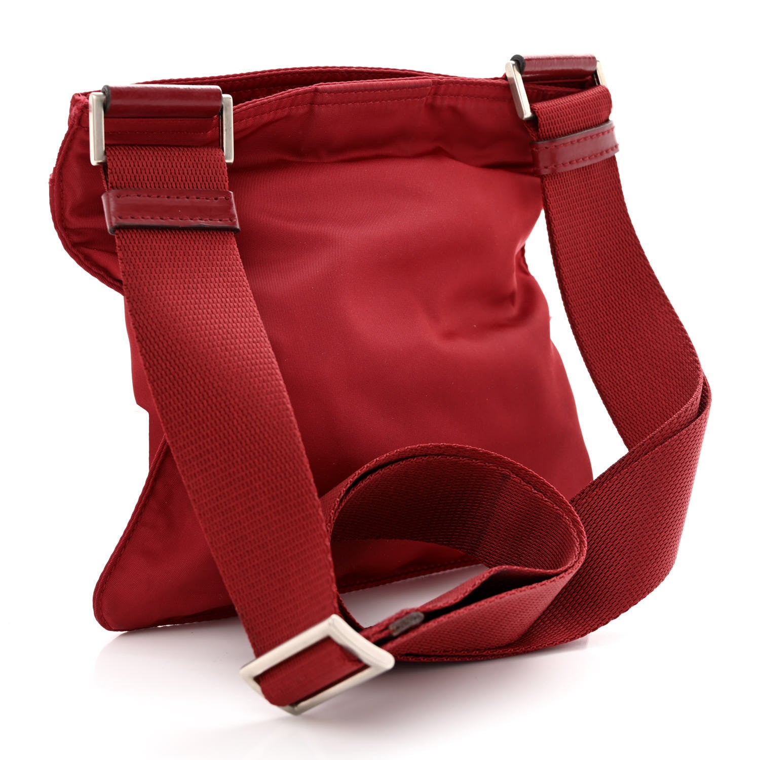 Prada Nylon Flat Messenger Bag Fuoco 3 of 14