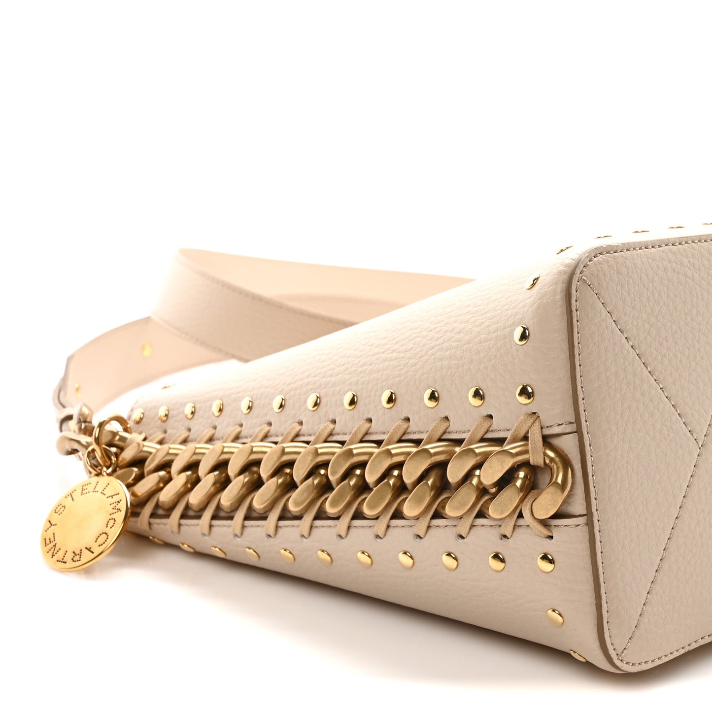 Grainy Alter Mat Studded Frayme Bucket Bag Cream