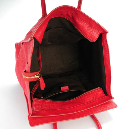 Celine Pebbled Calfskin Mini Luggage Red 5 of 9