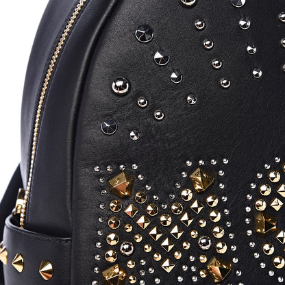 MCM Smooth Calfskin Radial Studded Small Stark Backpack Black 8 of 10