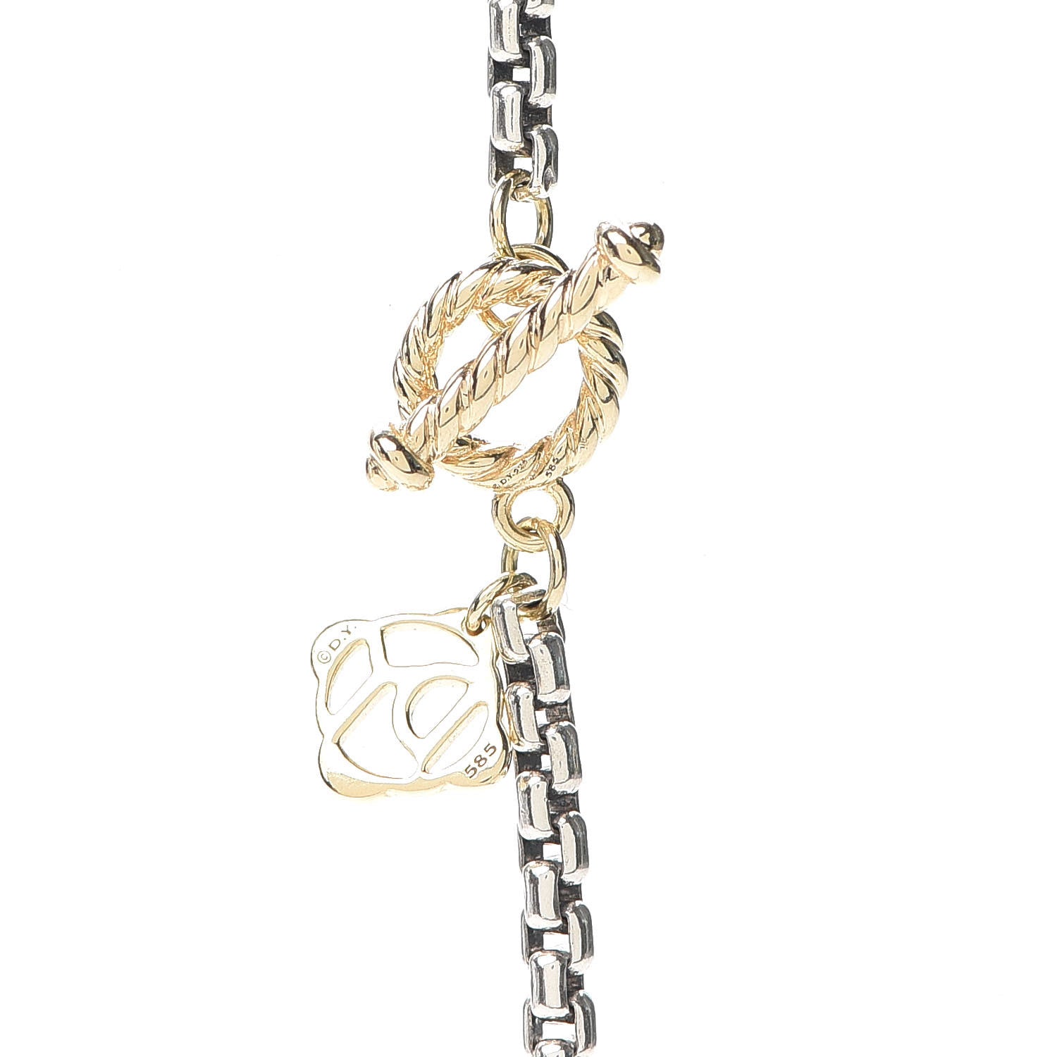 David Yurman Sterling Silver 14K Yellow Gold Bel Aire Chain Necklace 4 of 5