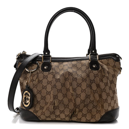 Gucci Monogram Medium Sukey Top Handle Dark Brown 1 of 28
