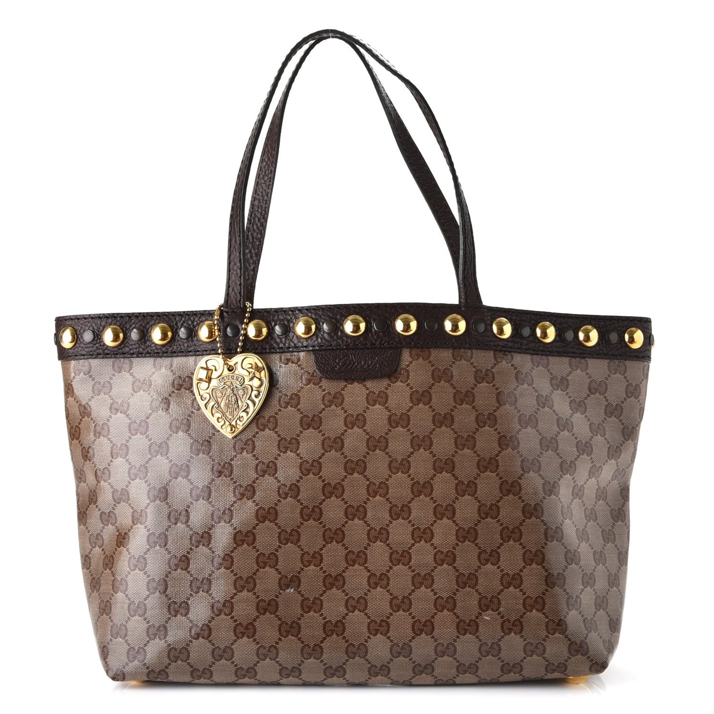 Crystal Monogram Medium Babouska Shopping Tote Dark Brown