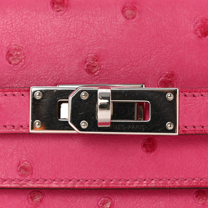 Hermes Ostrich Kelly Medium Wallet Rose Tyrien 9 of 12