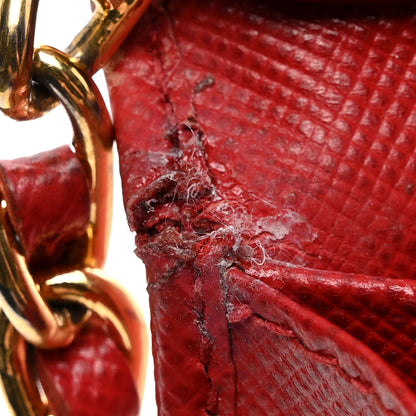 Prada Saffiano Metal Oro Chain Wallet Fuoco 11 of 11