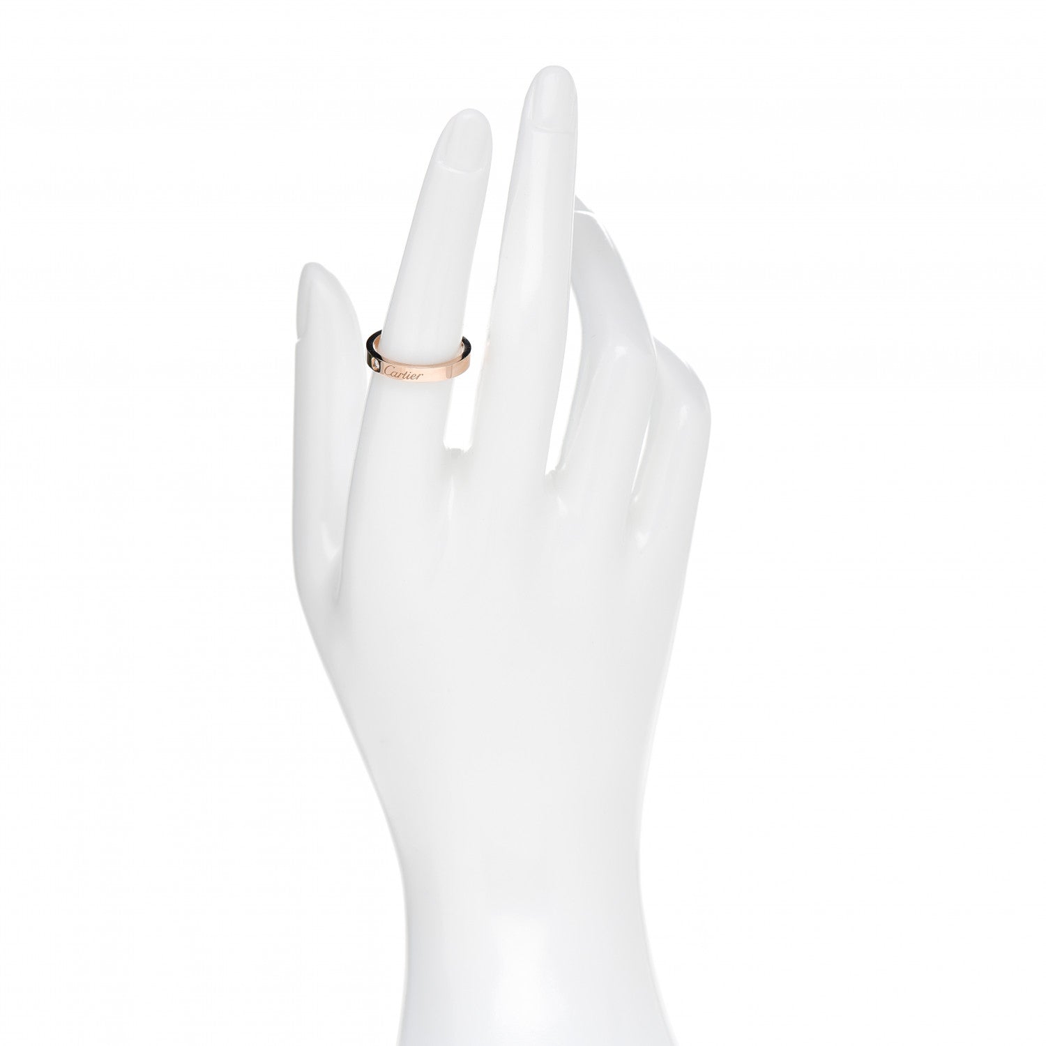 Cartier 18K Pink Gold Diamond 3mm C De Cartier Wedding Band Ring 53 6.5 2 of 5