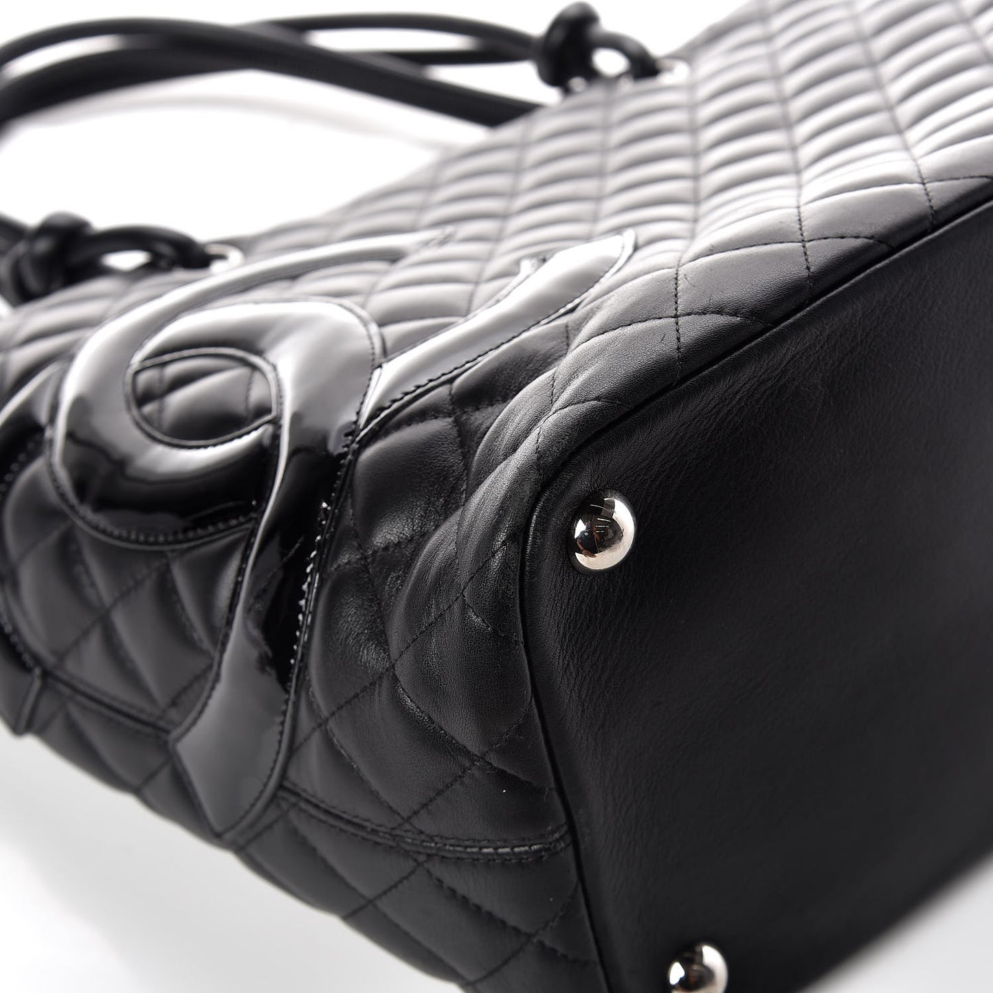 Calfskin Quilted Large Cambon Tote Black
