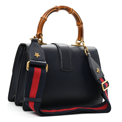Gucci Moon Calfskin Bamboo Web Medium Dionysus Top Handle Bag Blue Emerald Hibiscus Red 2 of 10