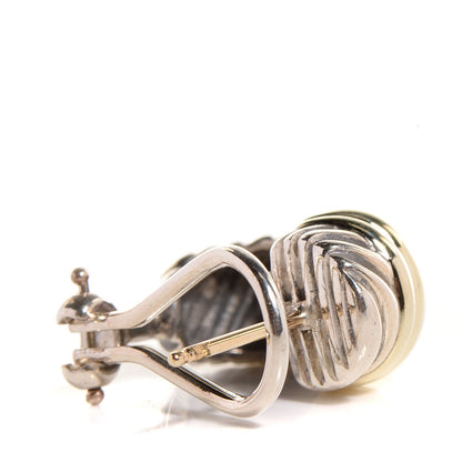 David Yurman 14k Gold Sterling Silver Small Thoroughbred Shrimp Earrings 3 of 4