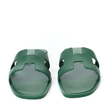 Hermes Calfskin Oran Sandals 36 Vert Electrique 2 of 8