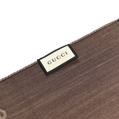 Gucci Wool Silk GG Monogram GGNat Scarf Rope Dark Brown 3 of 6
