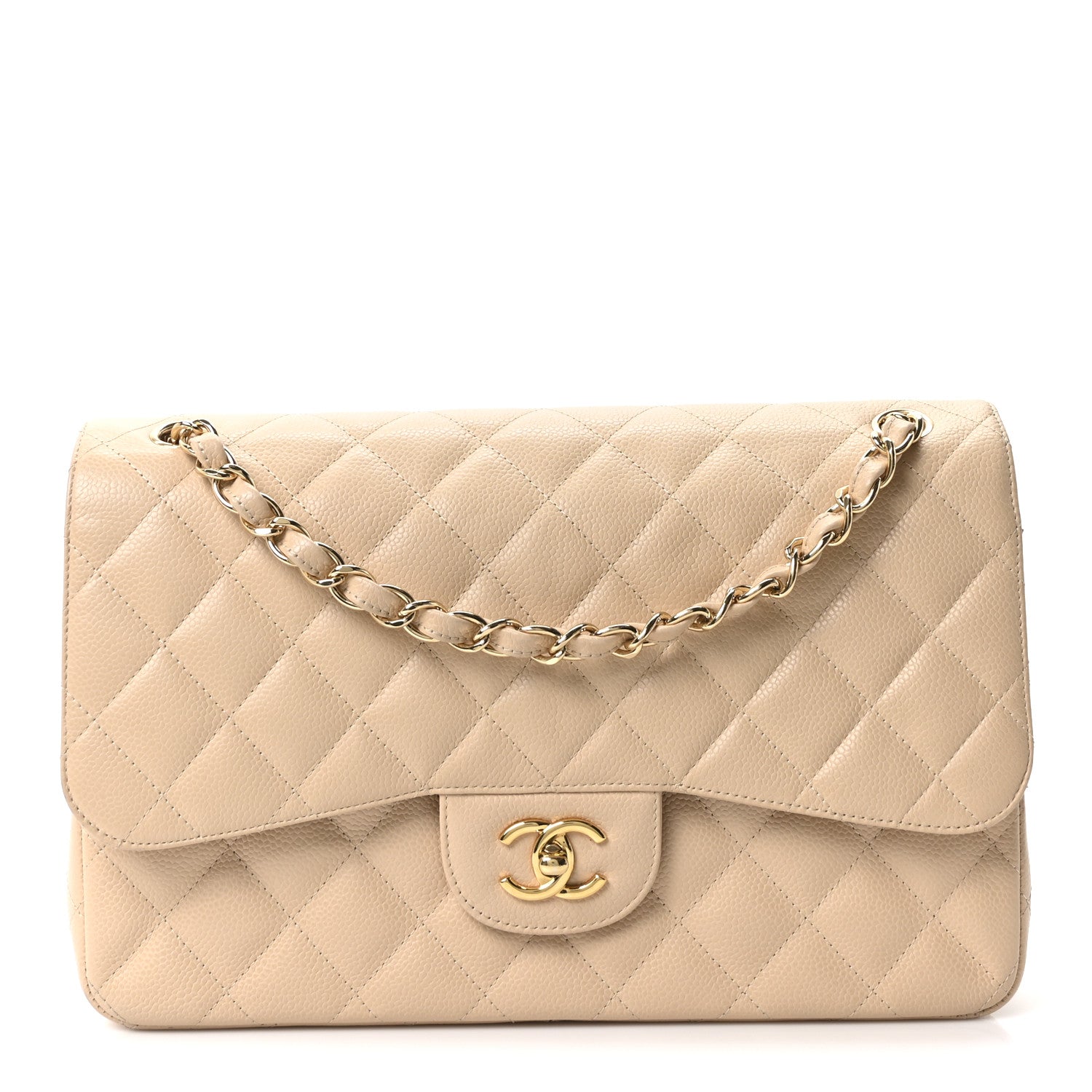 Chanel Caviar Quilted Jumbo Double Flap Beige Clair 1 of 11