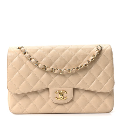 Chanel Caviar Quilted Jumbo Double Flap Beige Clair 1 of 11