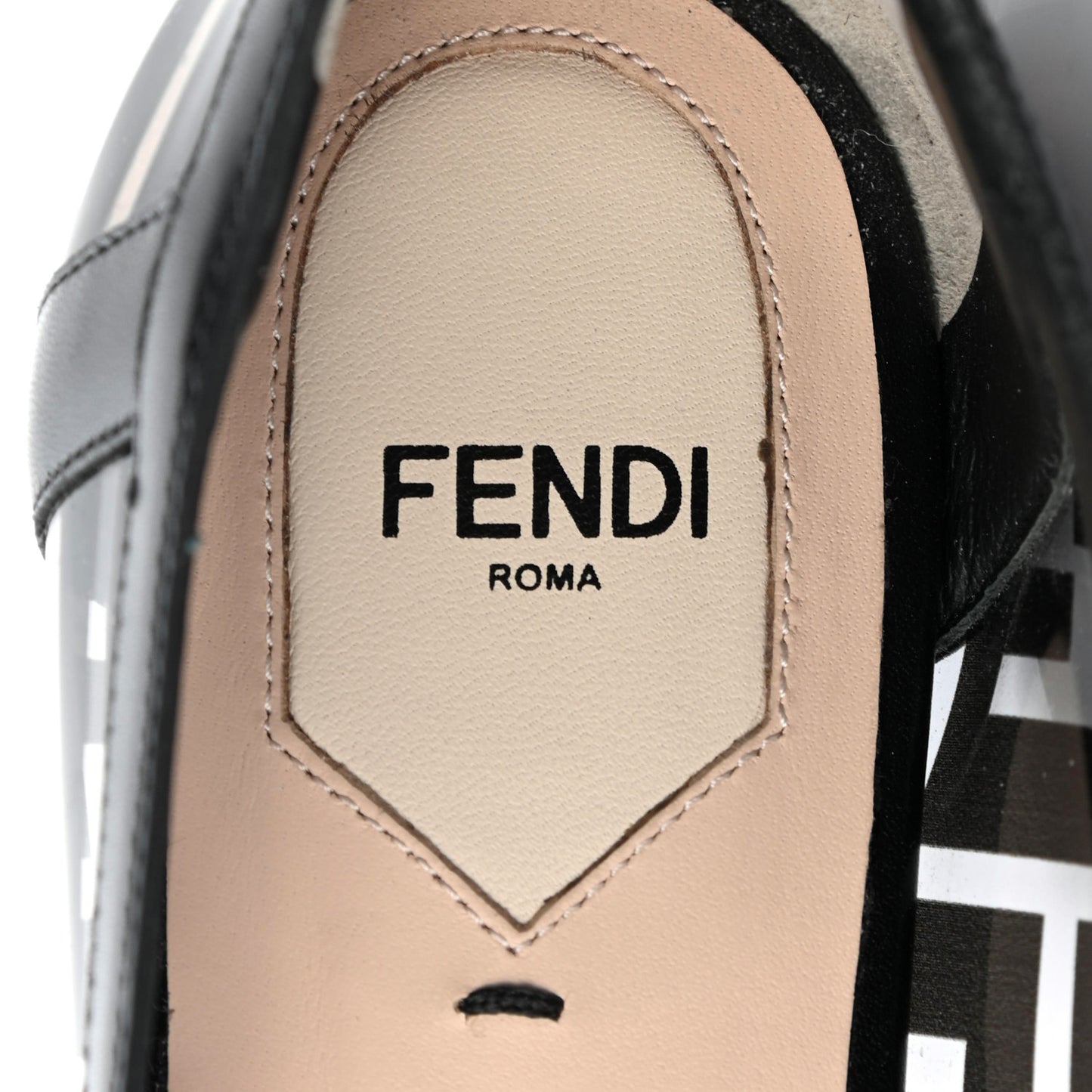 PVC Calfskin FF Colibri Ballerina Flats 36 Black