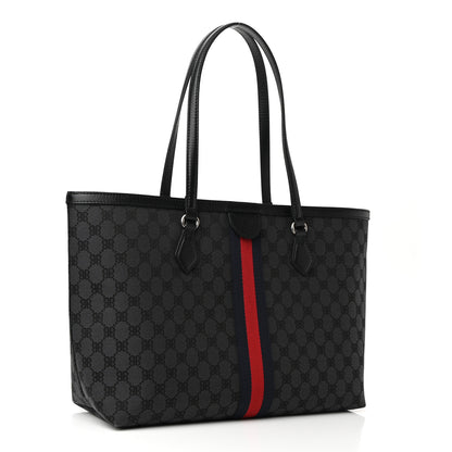 Gucci X BALENCIAGA BB Monogram Web Medium Ophidia Shopping Tote Black 3 of 10
