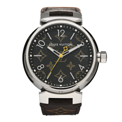 Louis Vuitton Stainless Steel Monogram 39mm Tambour Monogram Quartz Watch 1 of 4