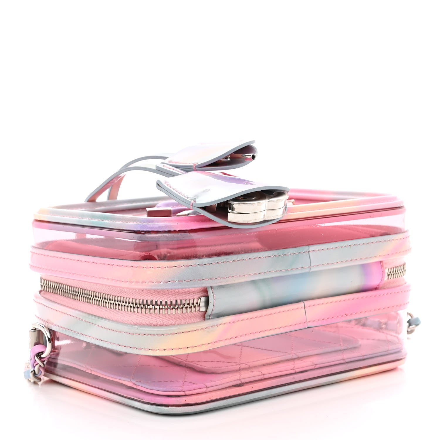 Chanel PVC Patent Calfskin Patent Lambskin Small CC Vanity Case Pink 4 of 10
