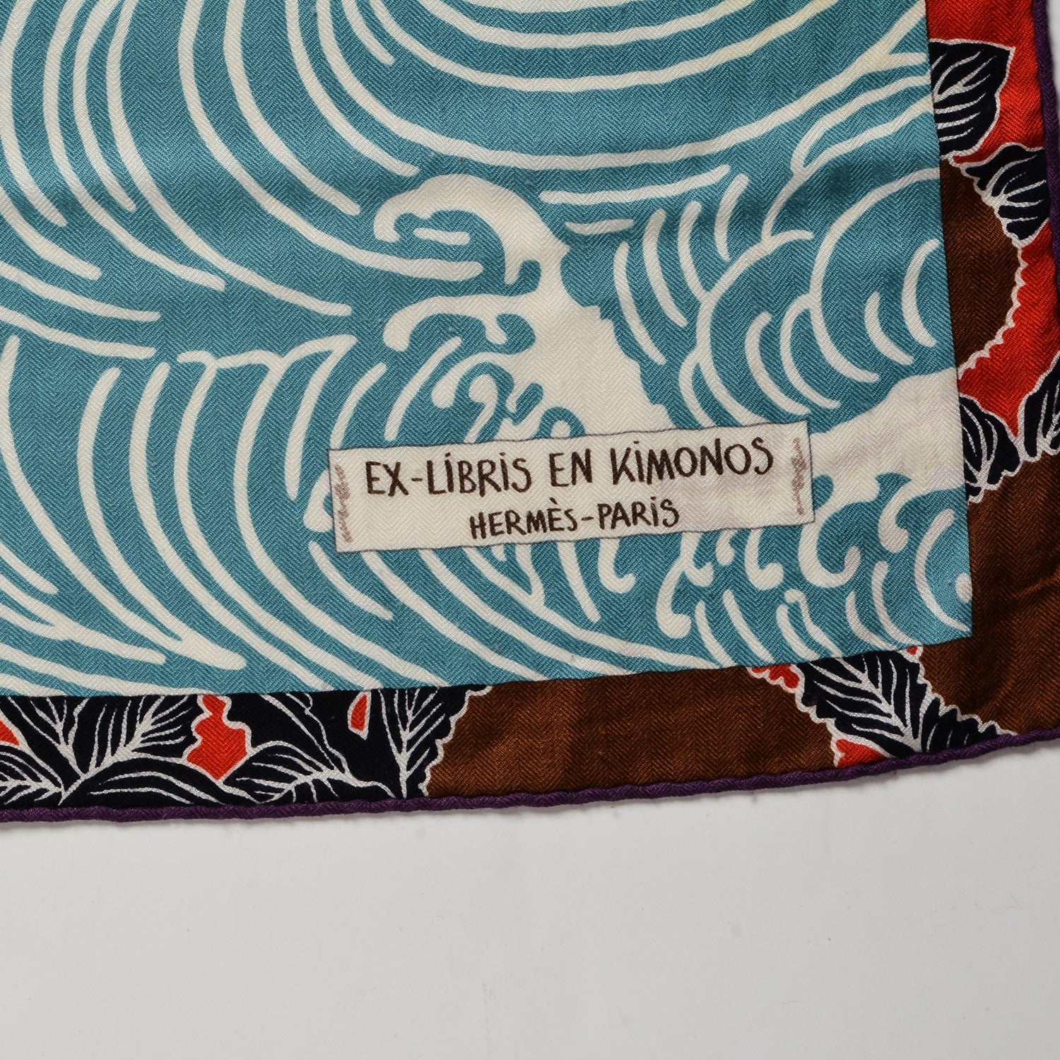 Hermes Cashmere Silk Ex Libris En Monogram Kimonos Shawl 140 3 of 5