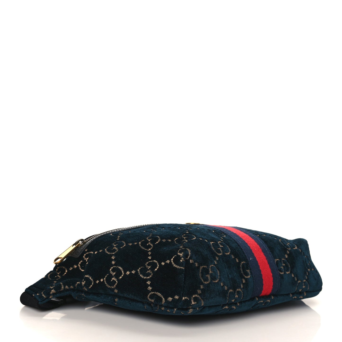 Velvet GG Monogram Web Belt Bag Blue Beige
