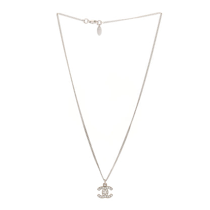 Chanel Crystal CC Necklace Silver 3 of 4
