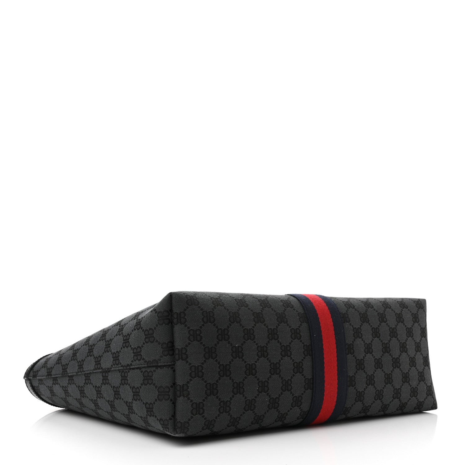 Gucci X BALENCIAGA BB Monogram Web Medium Ophidia Shopping Tote Black 4 of 10